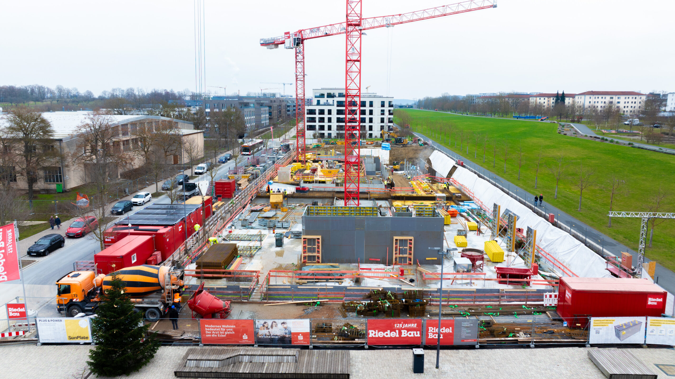 Baufortschritt 2024 Dezember des Ärztehaus Hubland